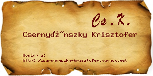 Csernyánszky Krisztofer névjegykártya