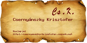 Csernyánszky Krisztofer névjegykártya