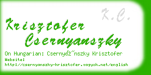 krisztofer csernyanszky business card